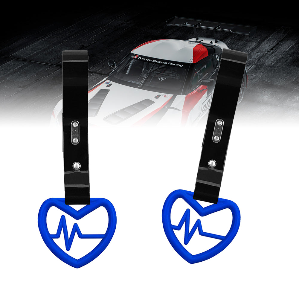 Brand New Heartbeats Blue JDM TSURIKAWA Ring Subway Train Bus Handle Black Strap Charm Drift