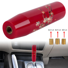 Load image into Gallery viewer, Brand New 15CM Sakura Flowers Universal Glossy Red Long Stick Manual Car Gear Shift Knob Shifter M8 M10 M12