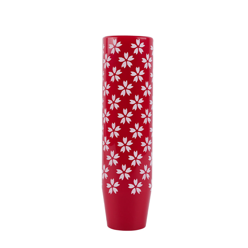 Brand New 15CM Sakura Flowers Universal Glossy Red Long Stick Manual Car Gear Shift Knob Shifter M8 M10 M12