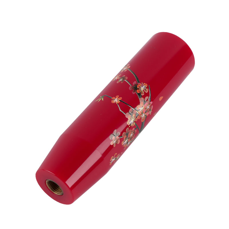 Brand New 15CM Sakura Flowers Universal Glossy Red Long Stick Manual Car Gear Shift Knob Shifter M8 M10 M12