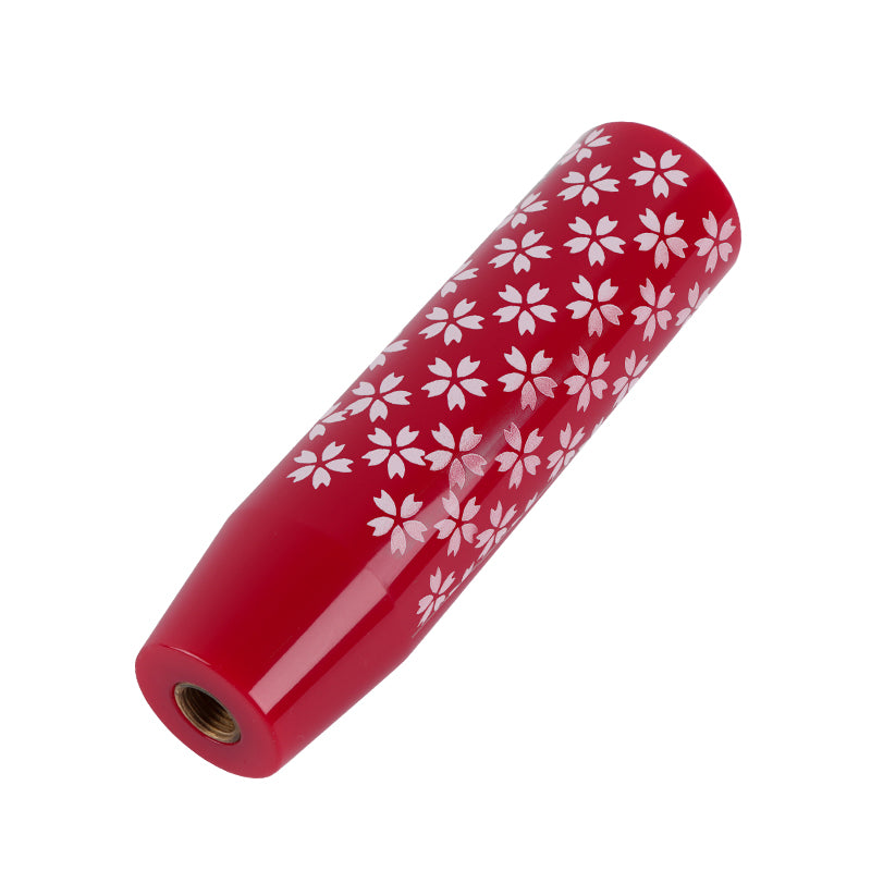 Brand New 15CM Sakura Flowers Universal Glossy Red Long Stick Manual Car Gear Shift Knob Shifter M8 M10 M12