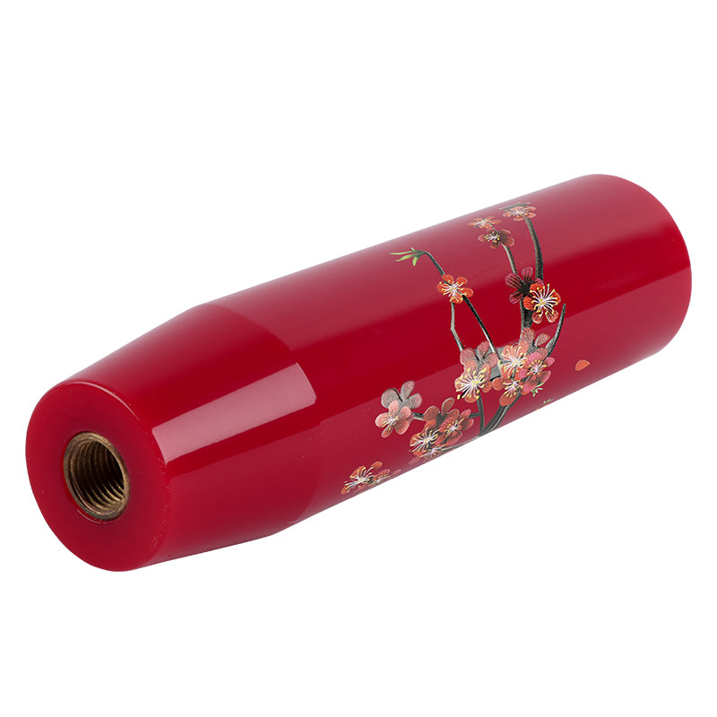 Brand New 15CM Sakura Flowers Universal Glossy Red Long Stick Manual Car Gear Shift Knob Shifter M8 M10 M12