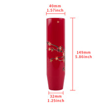 Load image into Gallery viewer, Brand New 15CM Sakura Flowers Universal Glossy Red Long Stick Manual Car Gear Shift Knob Shifter M8 M10 M12