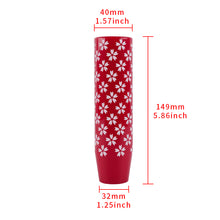 Load image into Gallery viewer, Brand New 15CM Sakura Flowers Universal Glossy Red Long Stick Manual Car Gear Shift Knob Shifter M8 M10 M12