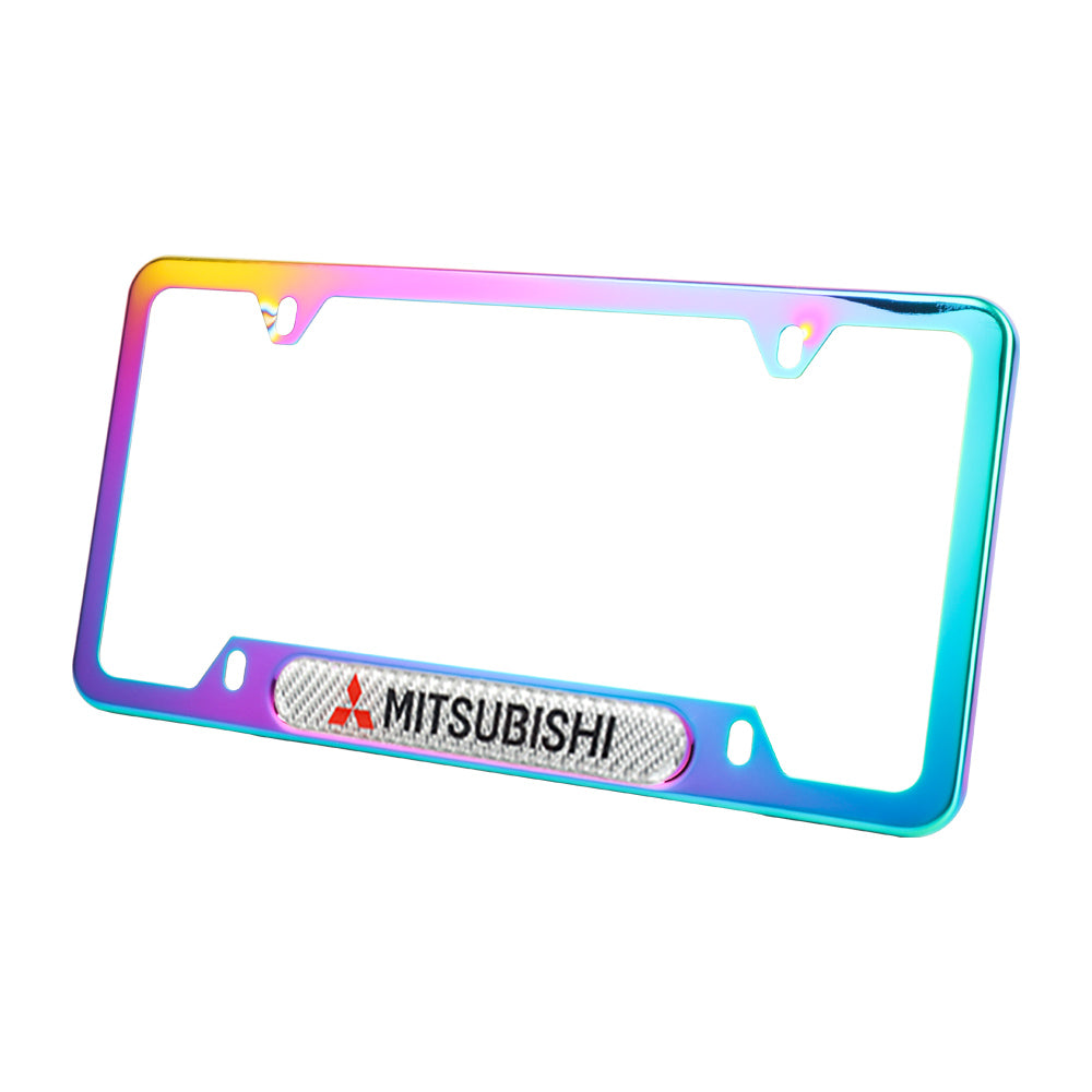 Brand New Universal 1PCS Mitsubishi Neo Chrome Metal License Plate Frame