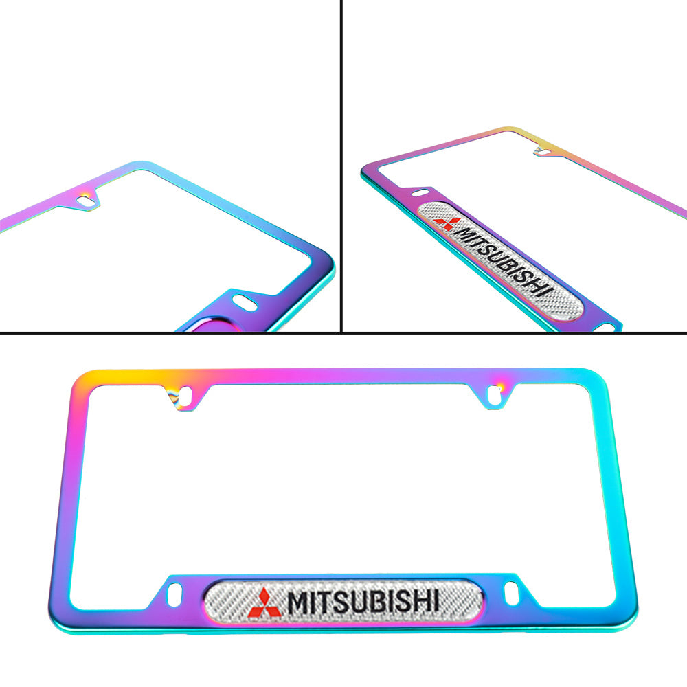 Brand New Universal 1PCS Mitsubishi Neo Chrome Metal License Plate Frame