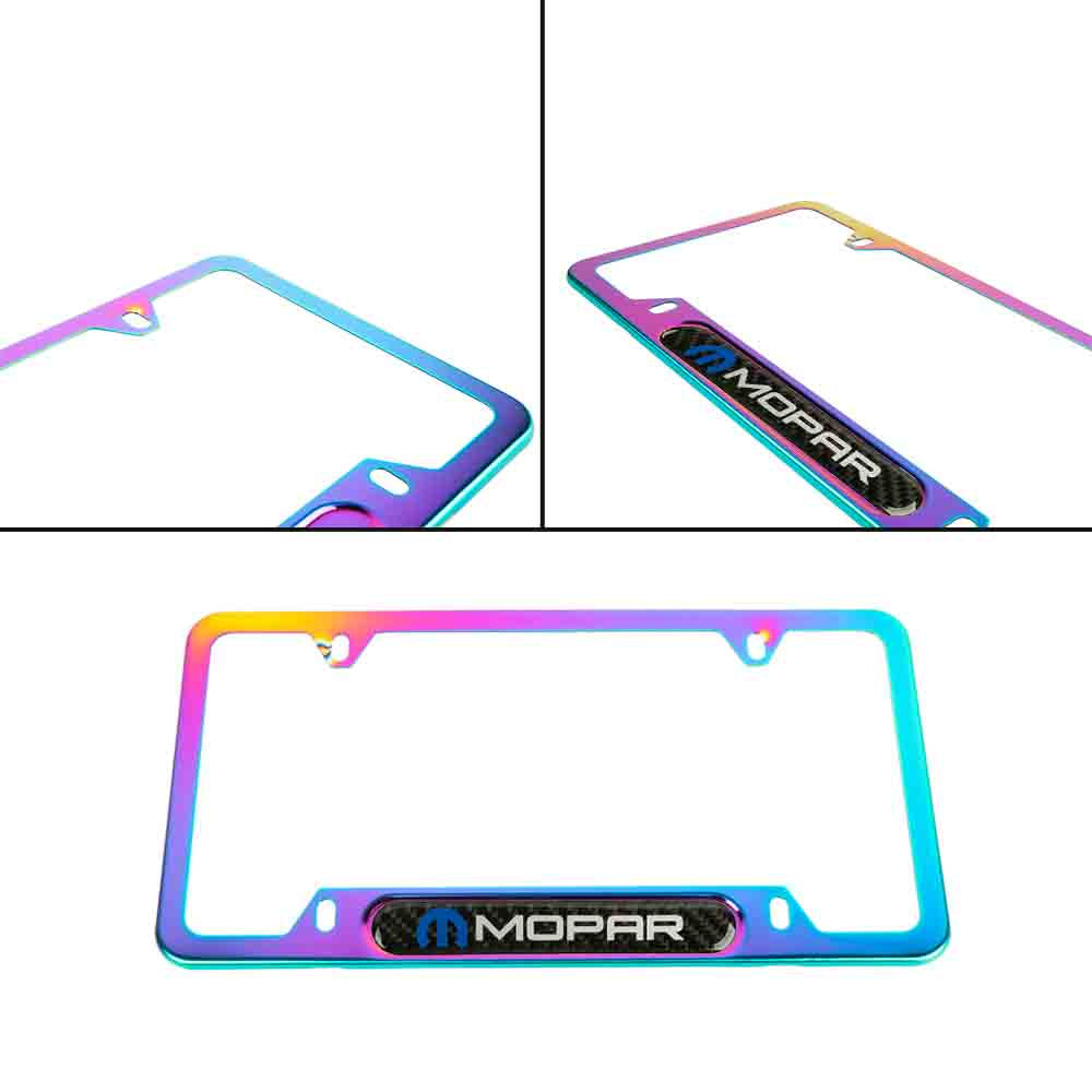 Brand New Universal 1PCS Mopar Neo Chrome Metal License Plate Frame