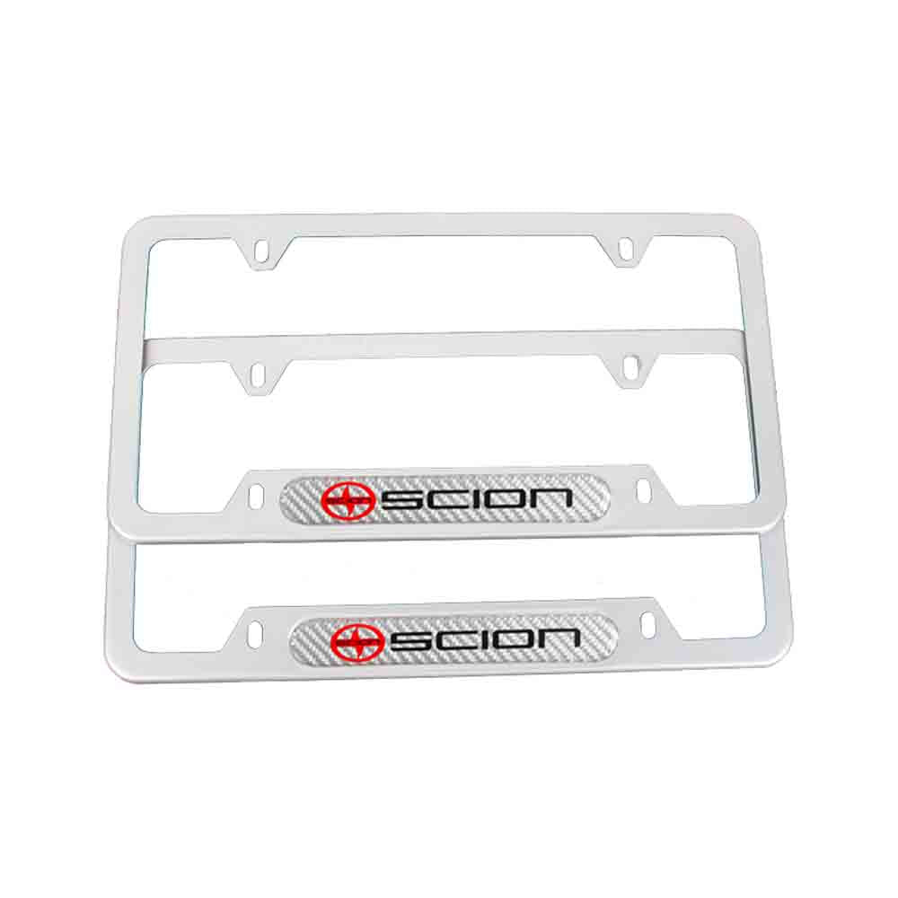 Brand New Universal 1PCS SCION Silver Metal License Plate Frame