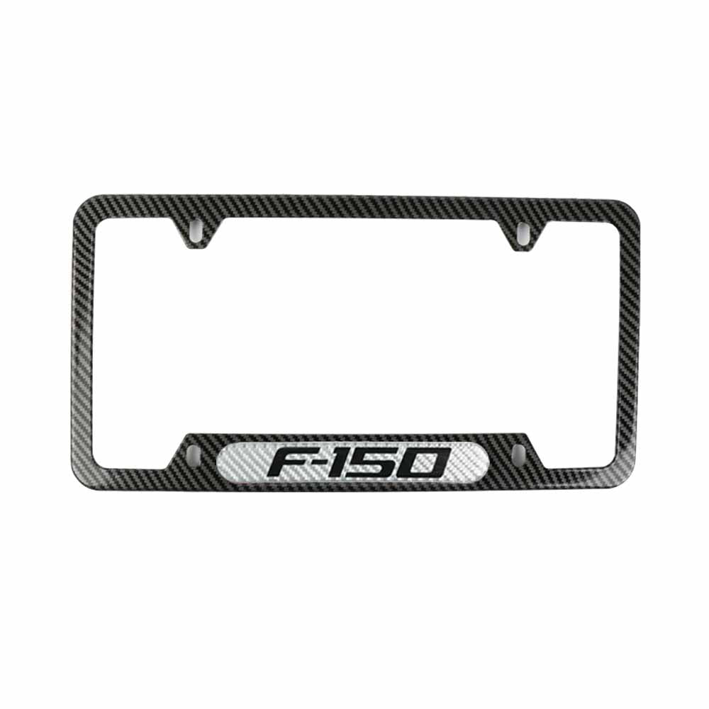 Brand New Universal 1PCS F-150 Carbon Fiber Look Metal License Plate Frame