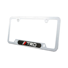 Load image into Gallery viewer, Brand New Universal 2PCS TRD Silver Metal License Plate Frame