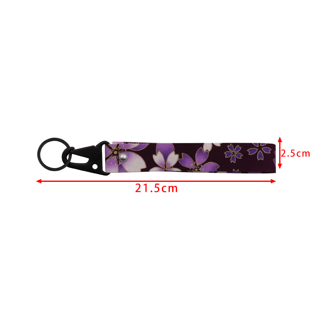 BRAND New JDM Sakura Flower Purple Racing Keychain Metal key Ring Hook Strap Lanyard Universal