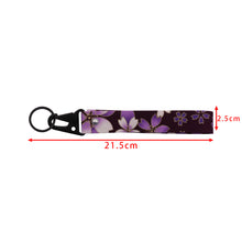 Load image into Gallery viewer, BRAND New JDM Sakura Flower Purple Racing Keychain Metal key Ring Hook Strap Lanyard Universal