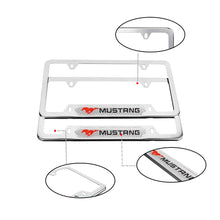 Load image into Gallery viewer, Brand New Universal 2PCS Ford Mustang Chrome Metal License Plate Frame