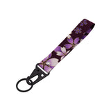 BRAND New JDM Sakura Flower Purple Racing Keychain Metal key Ring Hook Strap Lanyard Universal