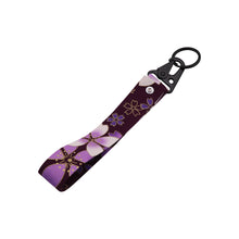 Load image into Gallery viewer, BRAND New JDM Sakura Flower Purple Racing Keychain Metal key Ring Hook Strap Lanyard Universal