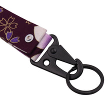 Load image into Gallery viewer, BRAND New JDM Sakura Flower Purple Racing Keychain Metal key Ring Hook Strap Lanyard Universal