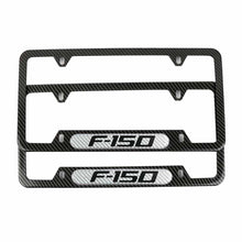 Load image into Gallery viewer, Brand New Universal 2PCS F-150 Carbon Fiber Look Metal License Plate Frame