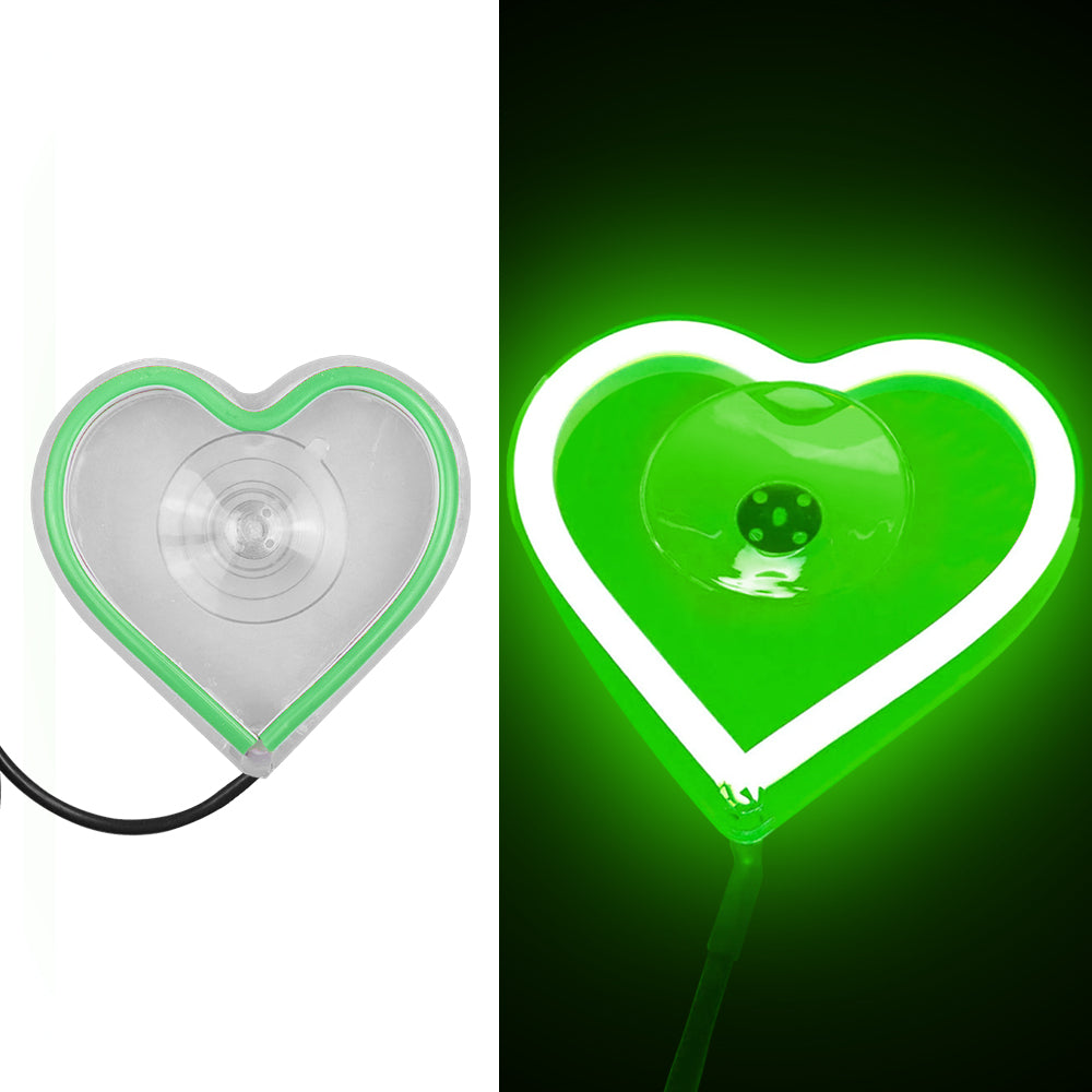 BRAND NEW UNIVERSAL LOVE HEART GREEN LED Neon Flash Light Car Window Glow Electric Remote Control Lamp