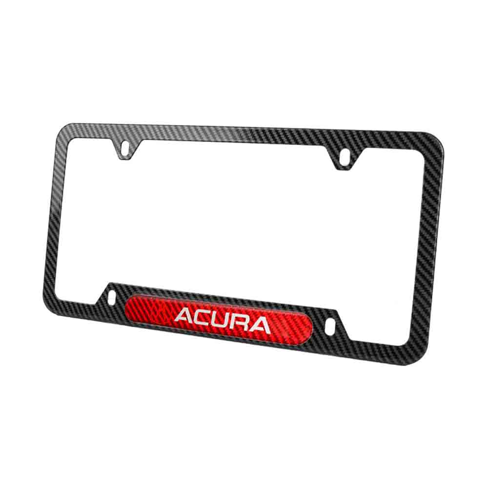 Brand New Universal 1PCS Acura Carbon Fiber Look Metal License Plate Frame