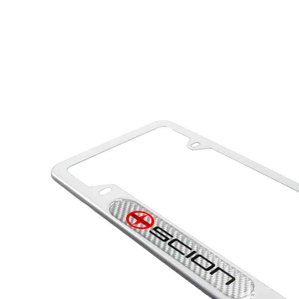 Brand New Universal 1PCS SCION Silver Metal License Plate Frame