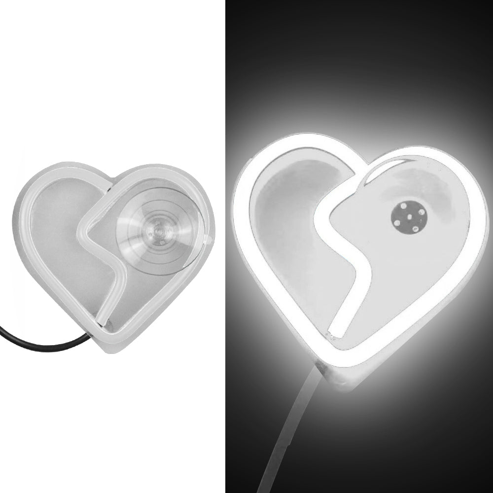 BRAND NEW UNIVERSAL BROKEN LOVE HEART WHITE LED Neon Flash Light Car Window Glow Electric Remote Control Lamp