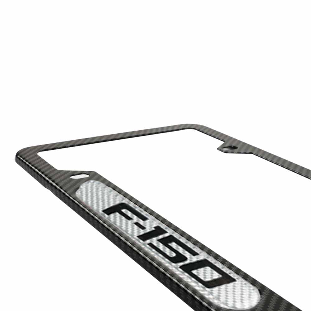 Brand New Universal 1PCS F-150 Carbon Fiber Look Metal License Plate Frame