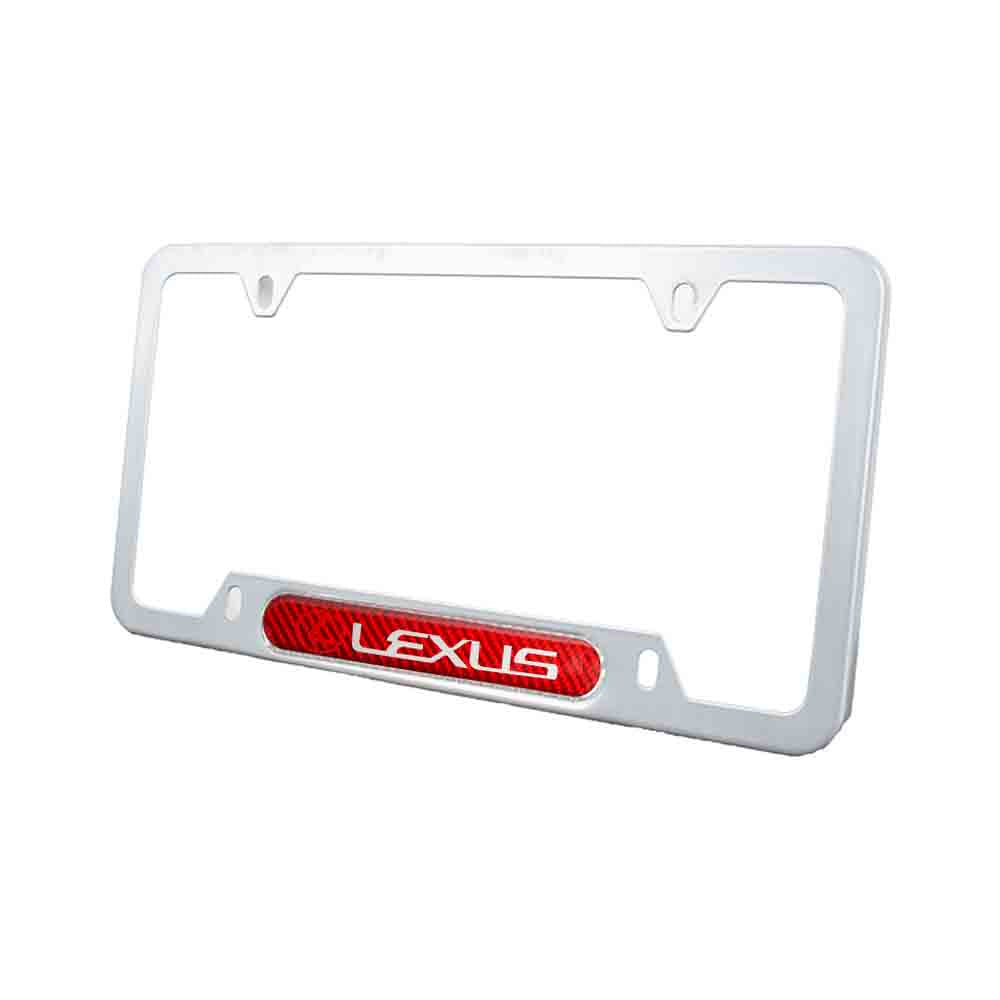 Brand New Universal 2PCS LEXUS Silver Metal License Plate Frame