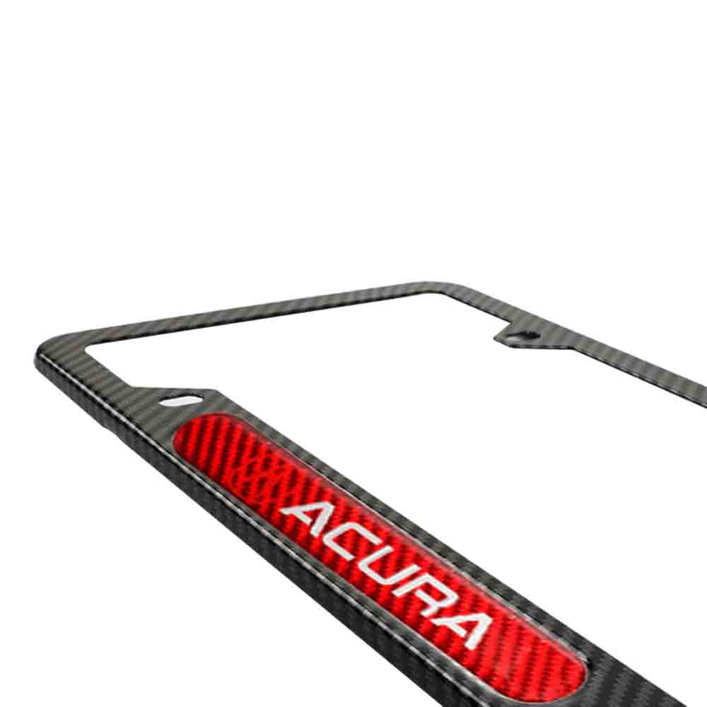 Brand New Universal 1PCS Acura Carbon Fiber Look Metal License Plate Frame