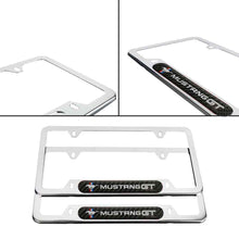 Load image into Gallery viewer, Brand New Universal 2PCS FORD MUSTANG GT Chrome Metal License Plate Frame