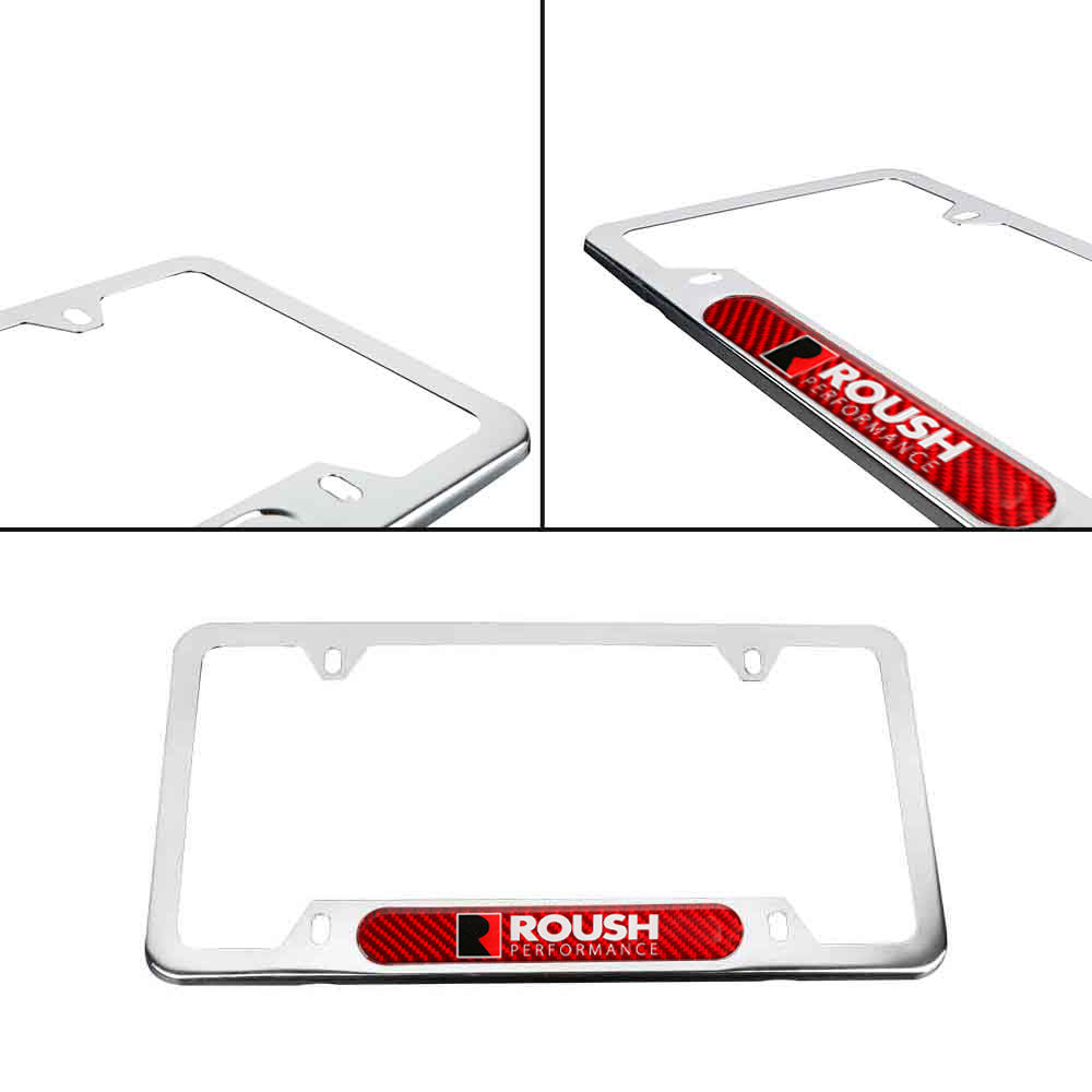 Brand New Universal 1PCS ROUSH PERFORMANCE Chrome Metal License Plate Frame