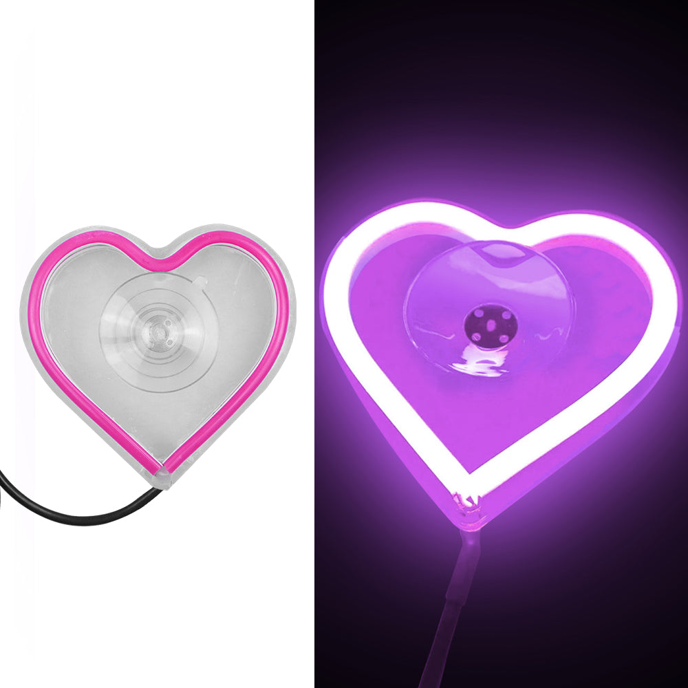 BRAND NEW UNIVERSAL LOVE HEART PURPLE LED Neon Flash Light Car Window Glow Electric Remote Control Lamp