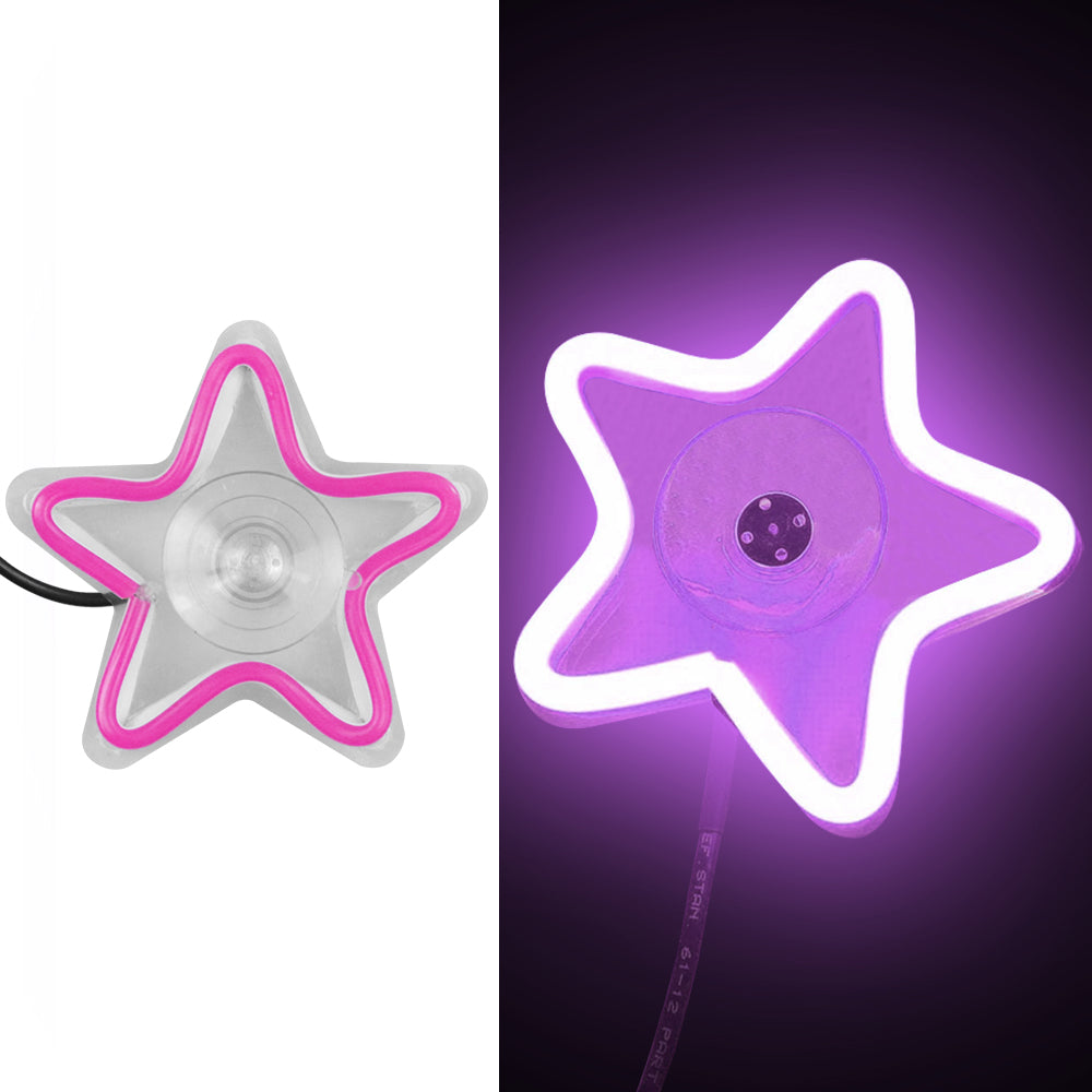 BRAND NEW UNIVERSAL STAR SHAPED PURPLE LED Neon Flash Light Car Window Glow Electric Remote Control Lamp