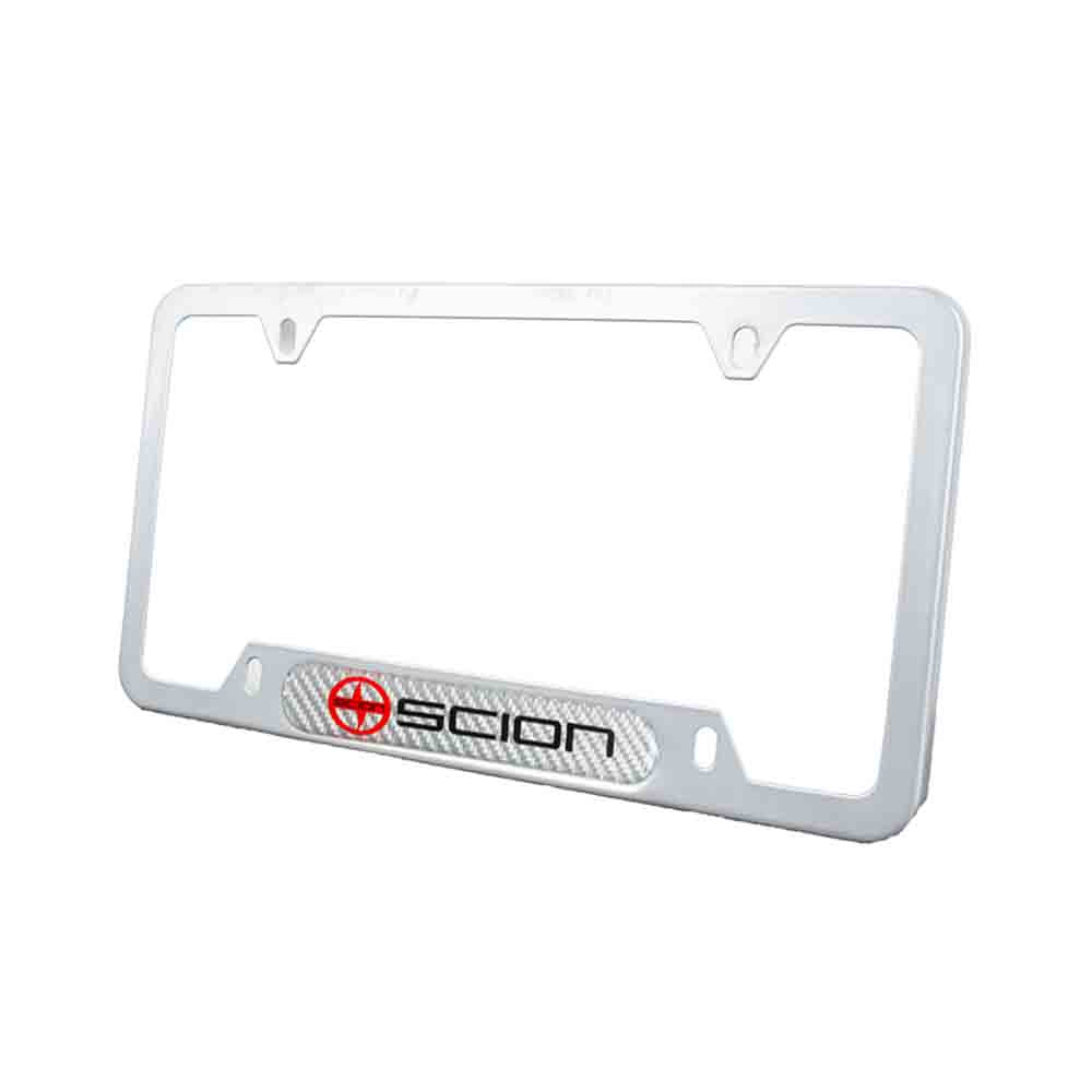 Brand New Universal 1PCS SCION Silver Metal License Plate Frame