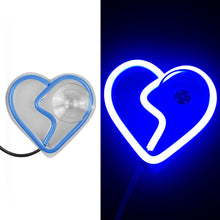 Load image into Gallery viewer, BRAND NEW UNIVERSAL BROKEN LOVE HEART BLUE LED Neon Flash Light Car Window Glow Electric Remote Control Lamp