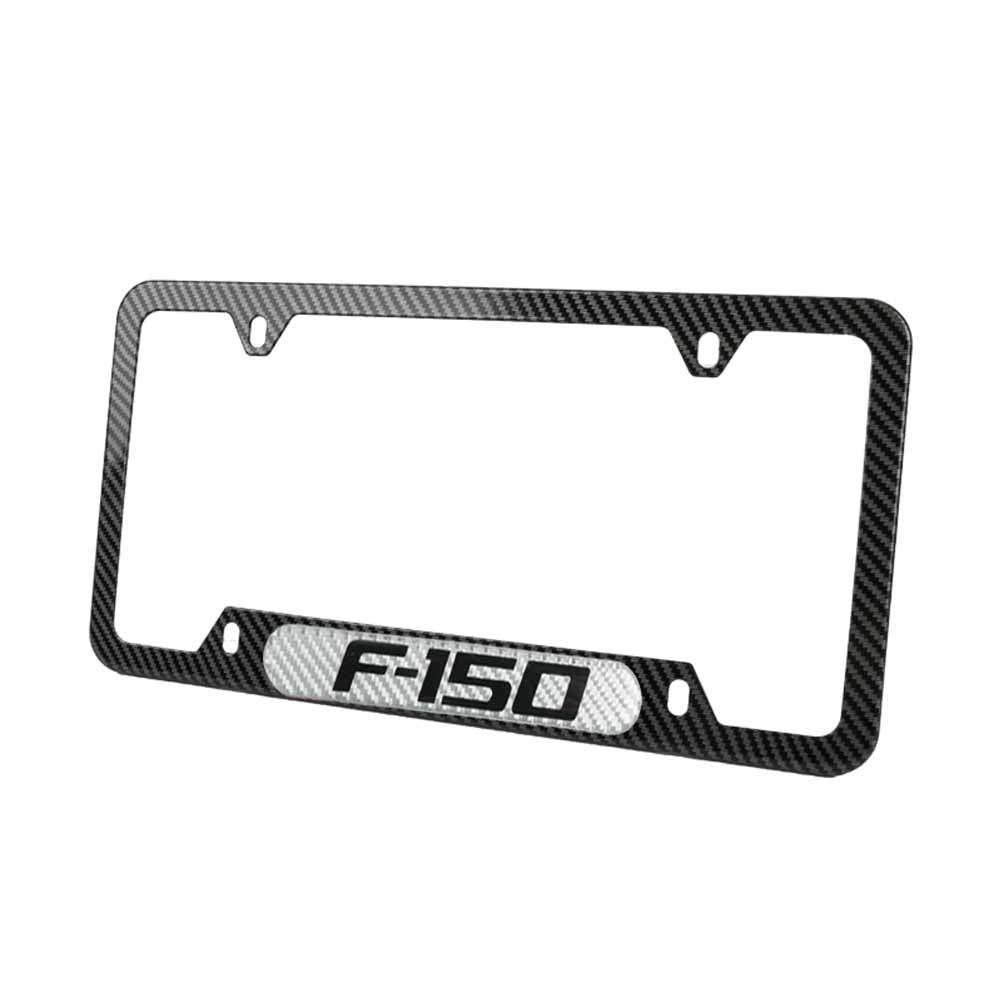 Brand New Universal 1PCS F-150 Carbon Fiber Look Metal License Plate Frame