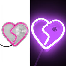 Load image into Gallery viewer, BRAND NEW UNIVERSAL BROKEN LOVE HEART PURPLE LED Neon Flash Light Car Window Glow Electric Remote Control Lamp