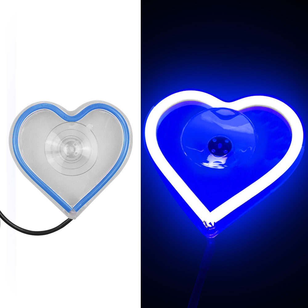 BRAND NEW UNIVERSAL LOVE HEART BLUE LED Neon Flash Light Car Window Glow Electric Remote Control Lamp