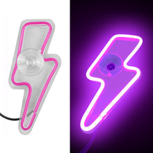 Load image into Gallery viewer, BRAND NEW UNIVERSAL LIGHTING SHAPED PURPLE LED Neon Flash Light Car Window Glow Electric Remote Control Lamp