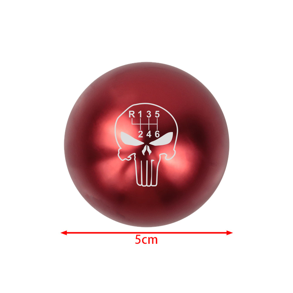 BRAND NEW UNIVERSAL JDM THE PUNISHER 6 SPEED Aluminum Red Round Ball Manual Gear Stick Shift Knob M8 M10 M12