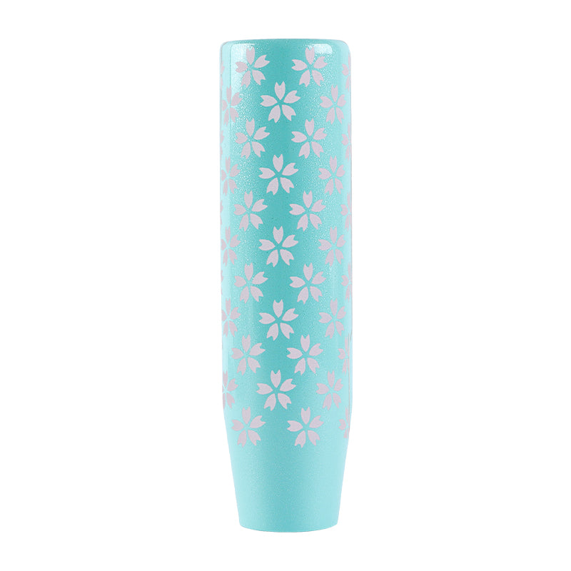 Brand New Universal 15CM Sakura Flowers Pearl Teal Long Stick Manual Car Gear Shift Knob Shifter M8 M10 M12