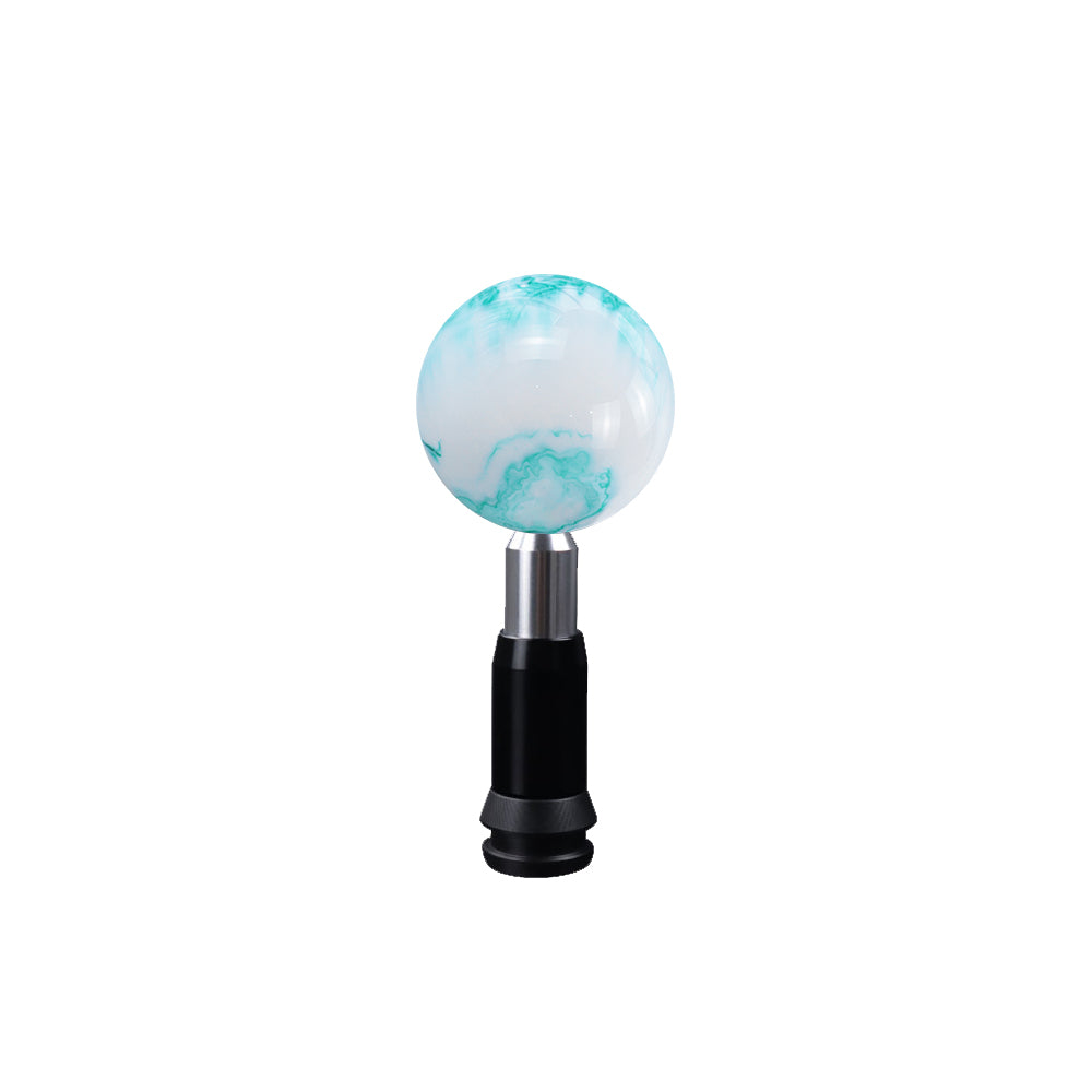 Brand New Universal Mix Pearl White/Teal Round Ball Shift Knob Automatic Car Gear Shifter