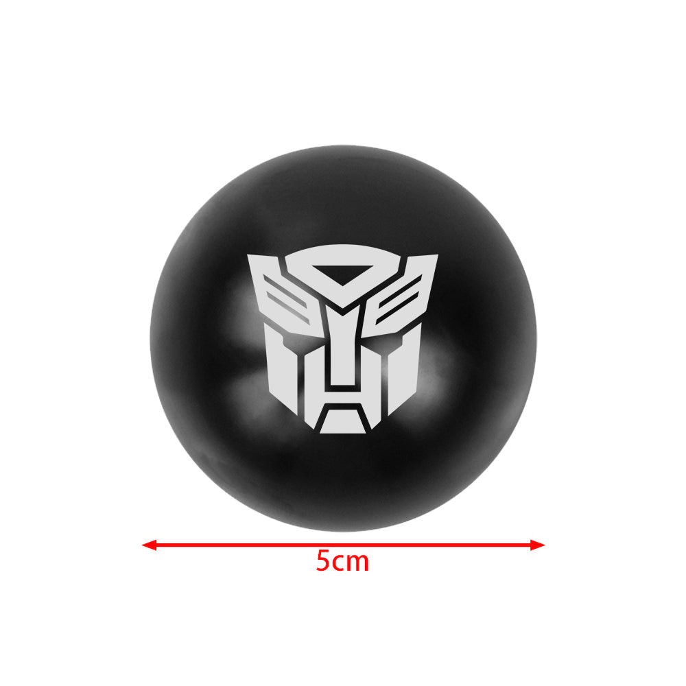 BRAND NEW UNIVERSAL JDM AUTOBOT TRANSFORMERS Aluminum Black Round Ball Manual Gear Stick Shift Knob M8 M10 M12