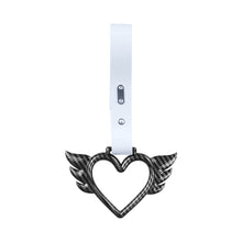 Load image into Gallery viewer, Brand New Angel Wing Heart Carbon Fiber JDM TSURIKAWA Ring Subway Train Bus Handle White Strap Charm Drift