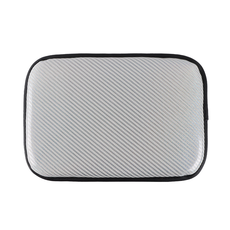 BRAND NEW UNIVERSAL CARBON FIBER SILVER Car Center Console Armrest Cushion Mat Pad Cover