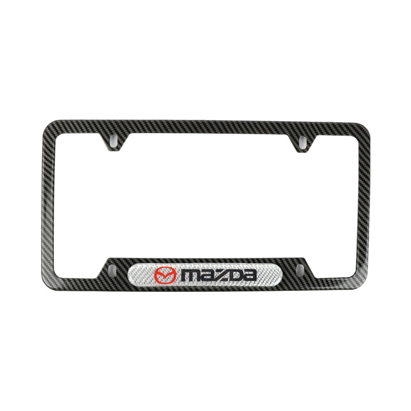 Brand New Universal 1PCS Mazda Carbon Fiber Look Metal License Plate Frame