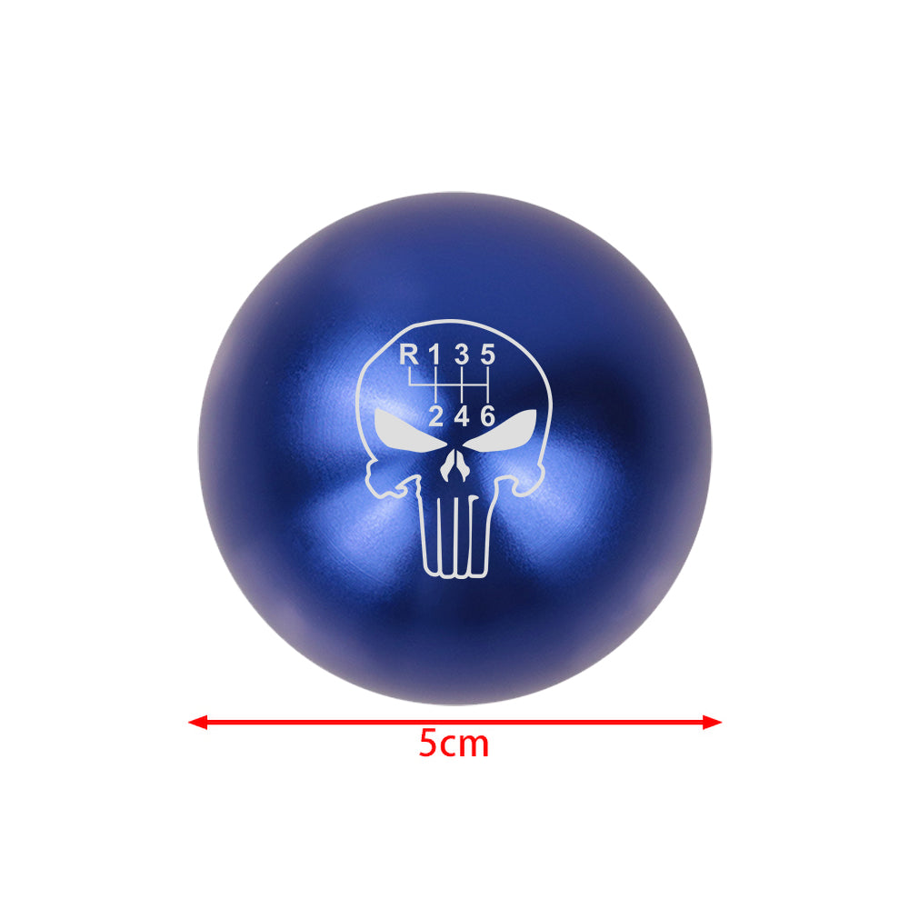 BRAND NEW UNIVERSAL JDM THE PUNISHER 6 SPEED Aluminum Blue Round Ball Manual Gear Stick Shift Knob M8 M10 M12