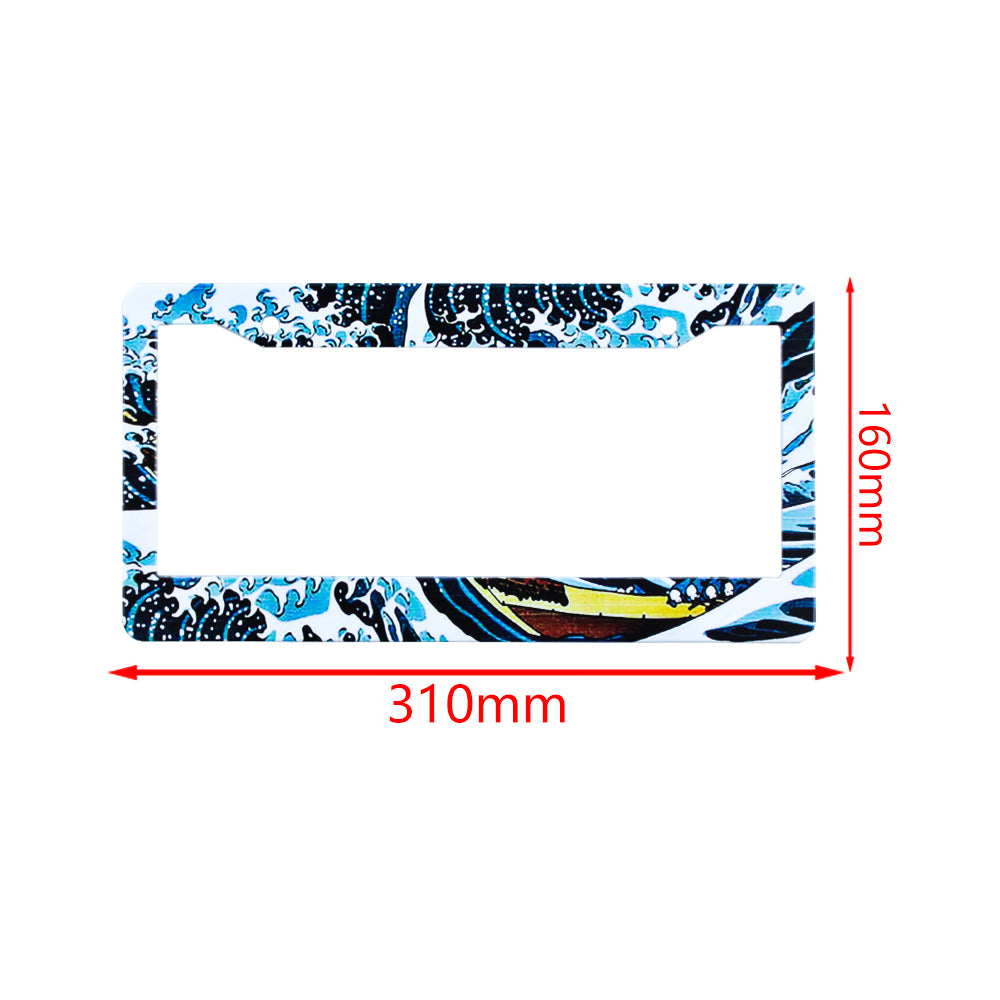 Brand New Universal 1PCS JDM V2 SAKURA WAVE ABS Plastic Blue License Plate Frame