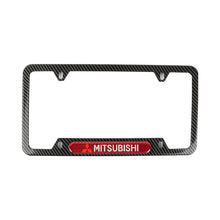 Load image into Gallery viewer, Brand New Universal 1PCS MITSUBISHI Carbon Fiber Look Metal License Plate Frame