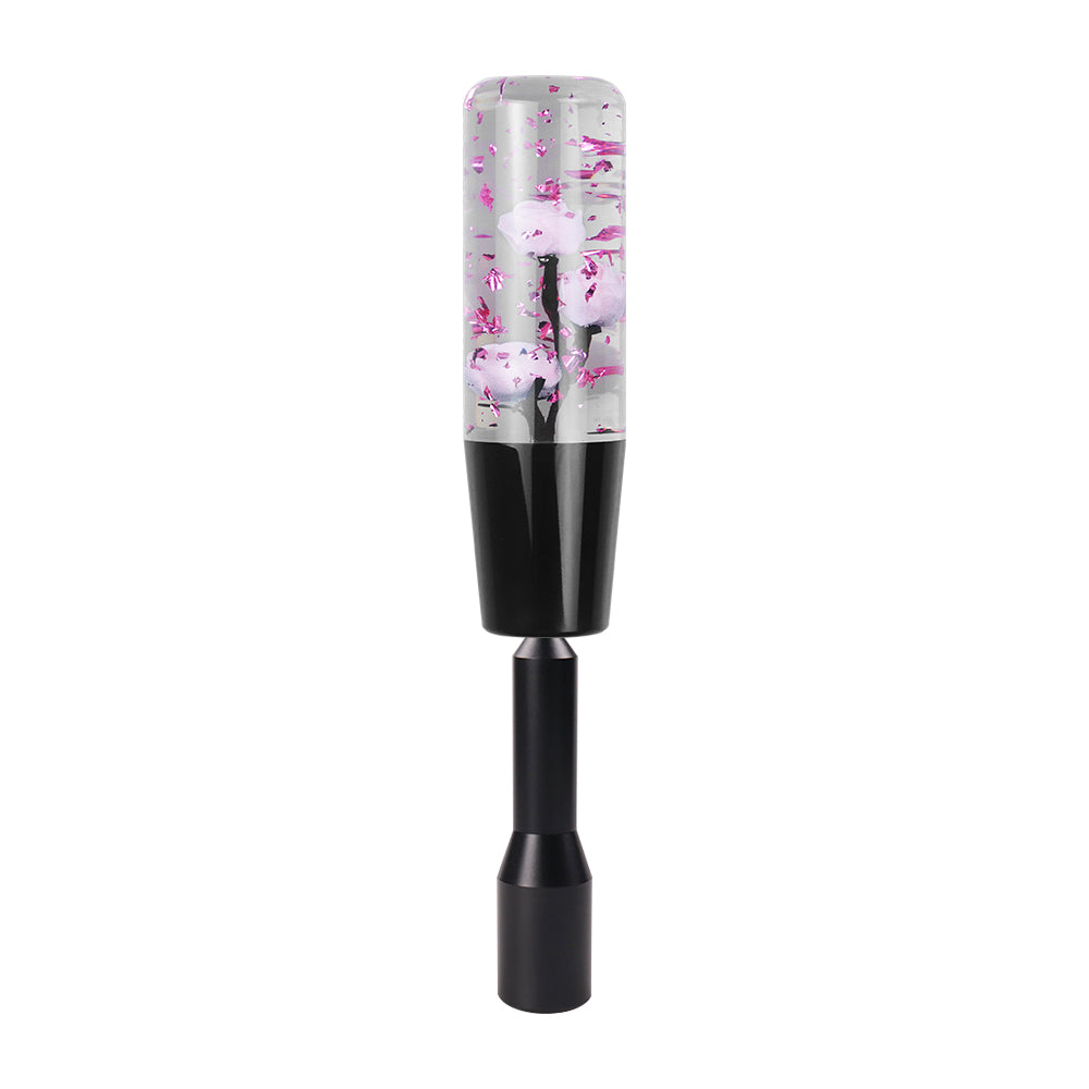 Brand New JDM Glitter Light Pink Rose Flowers Manuel Gear Stick Shift Knob M8 M10 M12 & Black Shifter Extender Extension