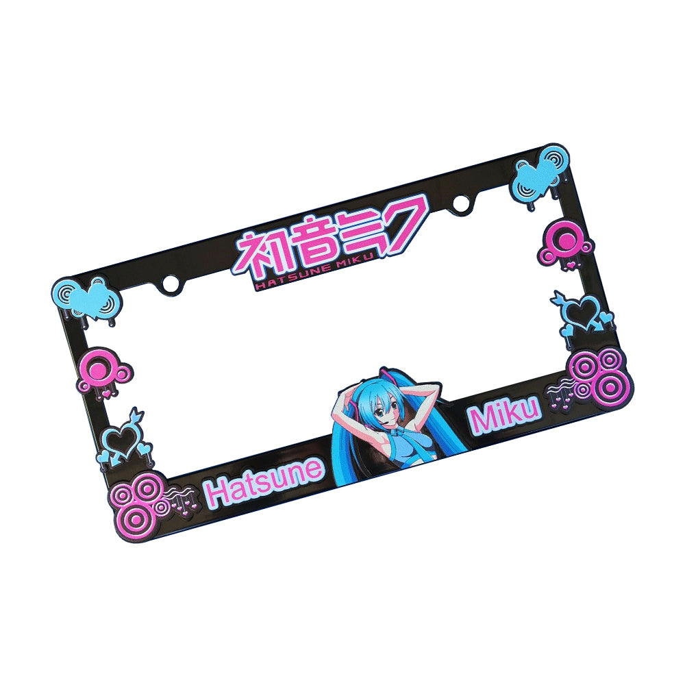 Brand New Universal 1PCS Anime Hatsune Miku ABS Plastic Black License Plate Frame